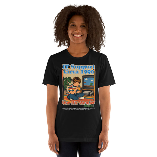 IT Support Circa 1990 Tee - Black, worn