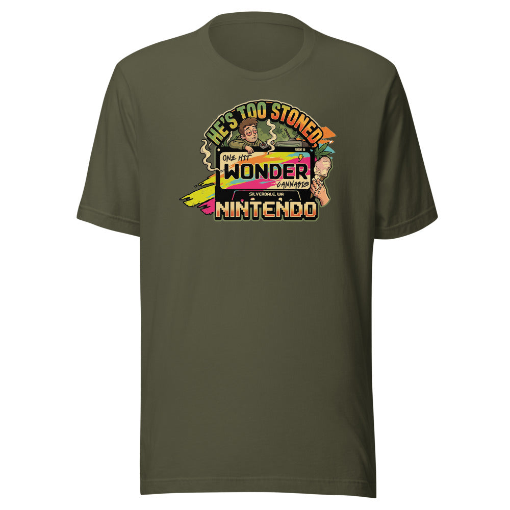 He's Too Stoned Tee - Military Green