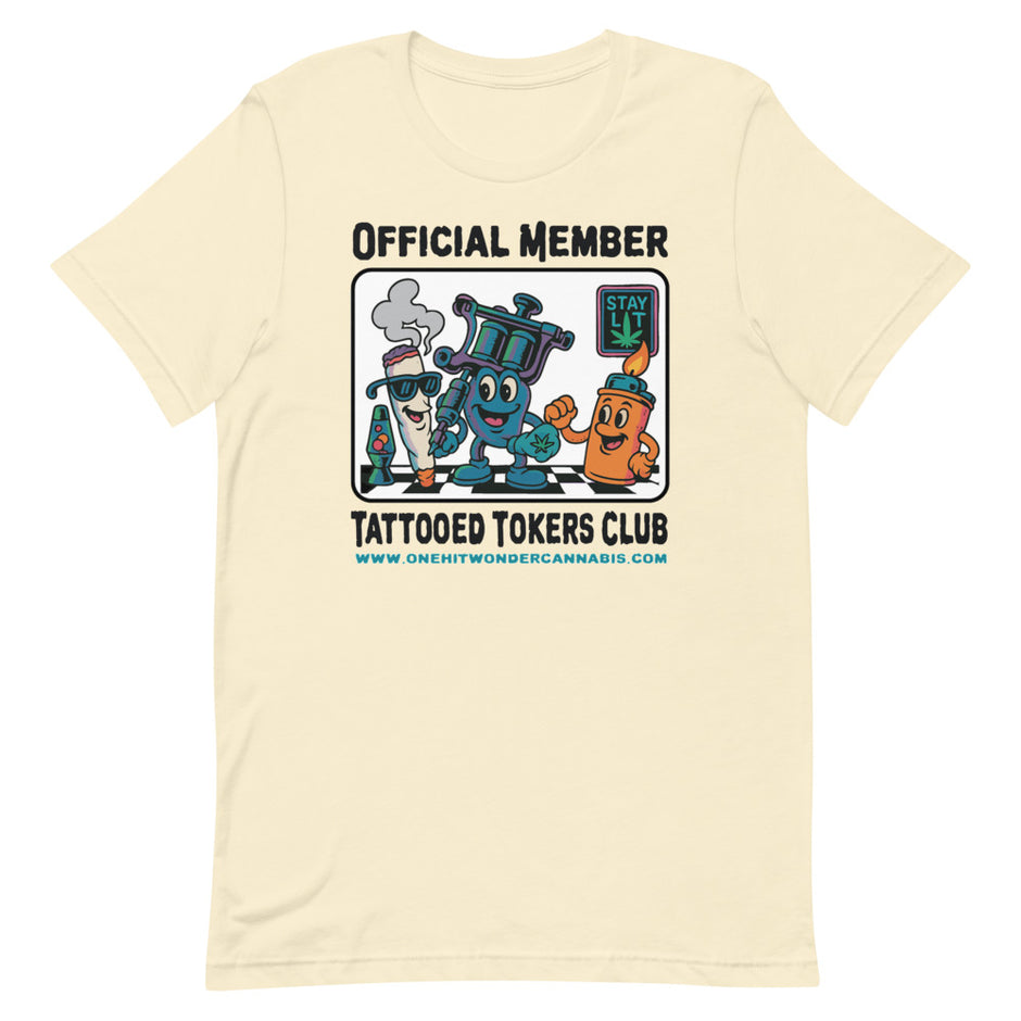 Tattooed Tokers Club Tee - Natural, flat