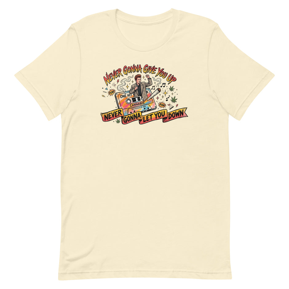 Never Gonna Give You Up Tee - Natural, flat