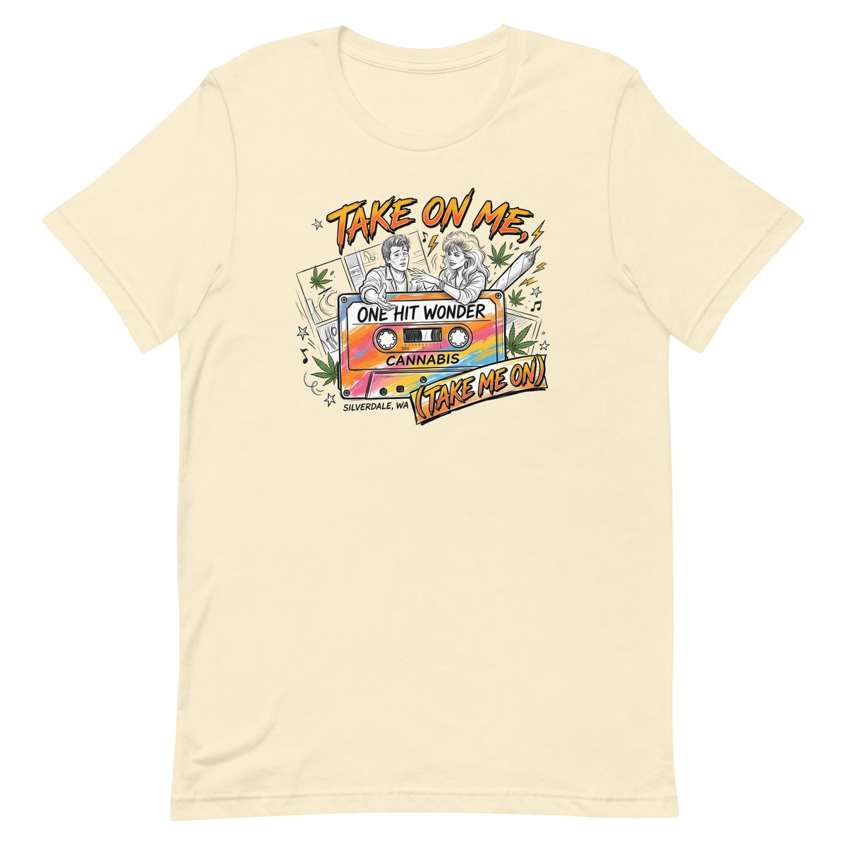 Take On Me Tee - Natural, flat