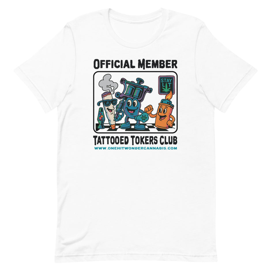 Tattooed Tokers Club Tee - White, flat