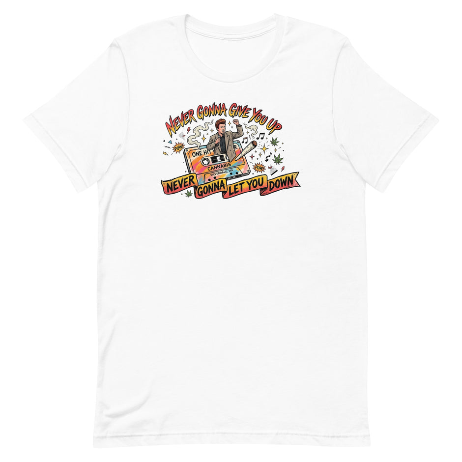 Never Gonna Give You Up Tee - White, flat