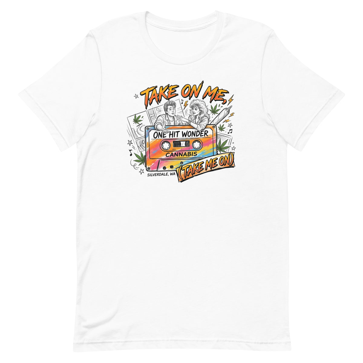 Take On Me Tee - White, flat