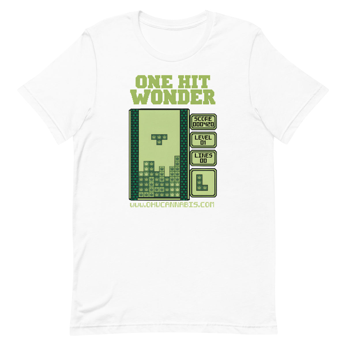 One Hit Wonder Block Stack Tee - White, flat