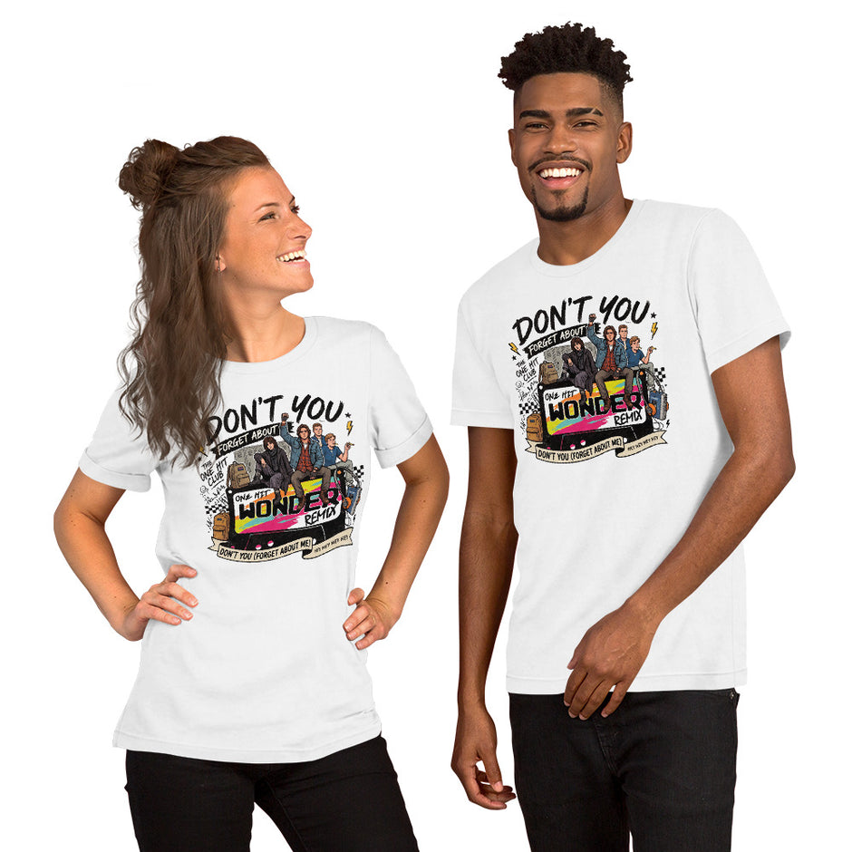 Don't You Forget About Me Tee - White, front, worn (couple)