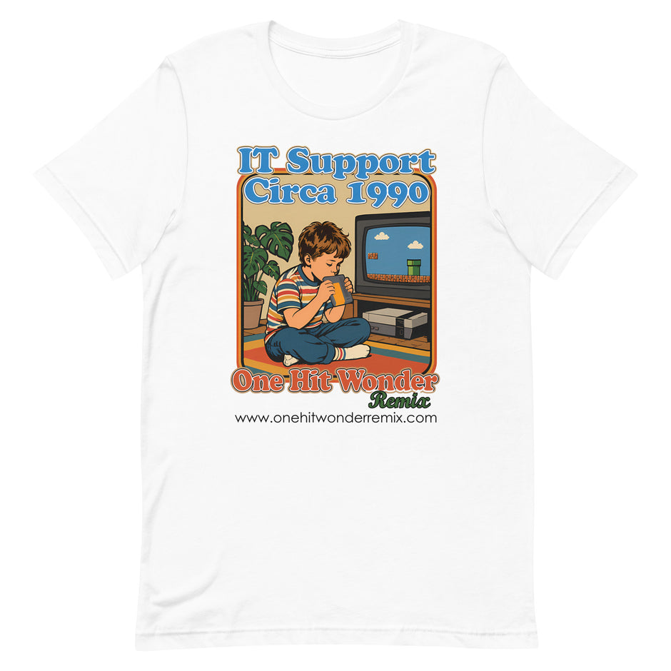 IT Support Circa 1990 Tee - White, flat