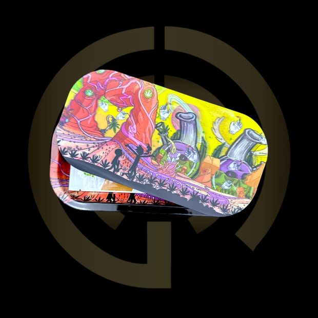 Slim Metal Rolling Tray w/ 3D Magnetic Lid - Uncles World